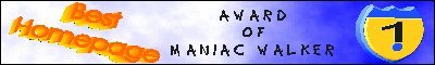 Manic Walker's Homepage Award